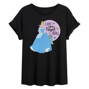 Women's - Disney Princess - Late For My Ball Oversized Graphic T-Shirt - 1 of 4