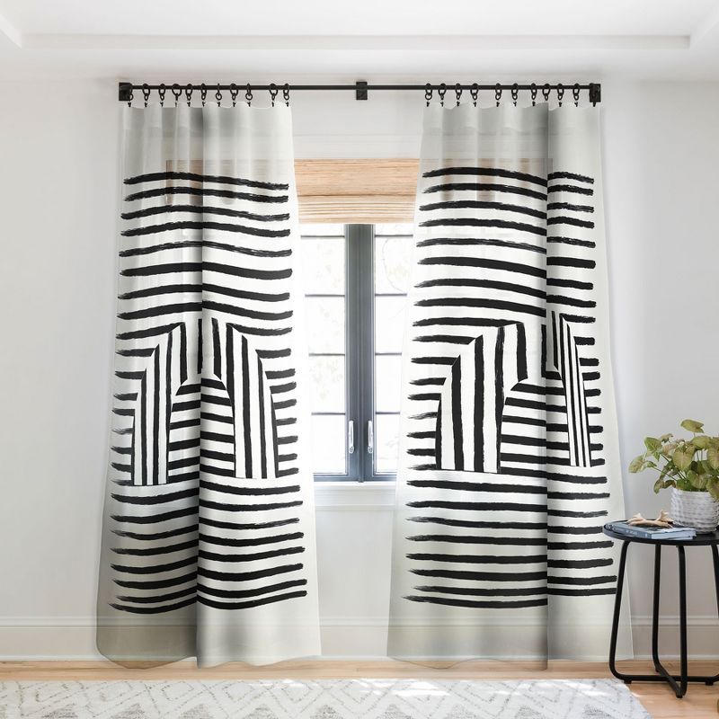 BohomadicStudio Minimal Series Black Striped Arch Single Panel Sheer Window Curtain - Society 6, 1 of 7