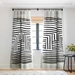 BohomadicStudio Minimal Series Black Striped Arch Single Panel Sheer Window Curtain - Society 6