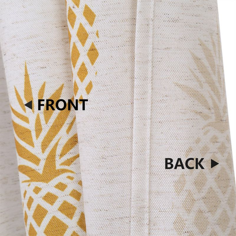 Pineapple Print Short Kitchen Valance Curtains for Small Windows, 5 of 8