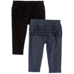 The Children's Place Baby Girls Ruffle Knit Pants 2-Pack - 1 of 4