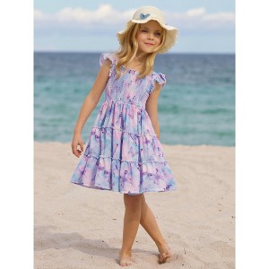 Spring Butterflies Smocked Tiered Dress Mia Belle Girls - 1 of 4