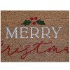 Merry Christmas Mistletoe Coir Doormat Red - 3 of 4