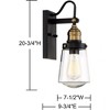 Savoy House Exterior Collections 1 - Light Wall Light in  Vintage Black/Warm Brass - 3 of 3
