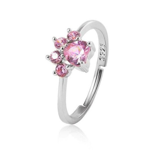 Bague Papillon Réglable Avec Zircon Rose - Bijou Fantaisie Pour Femme - Neuf Avec étiquettes