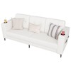 Sofas for Living Room, 84 Inch with Storage Armrests, Comfy Teddy Fleece Small Couch with Cup Holders and Convenient Side Pockets for Apartment - 3 of 4