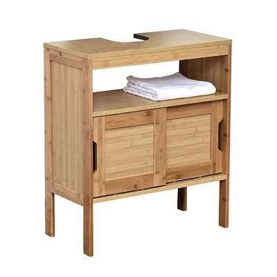 Evideco French Home Goods Wall-Mounted Sink Floor Cabinet Mahe Bamboo - Wood
