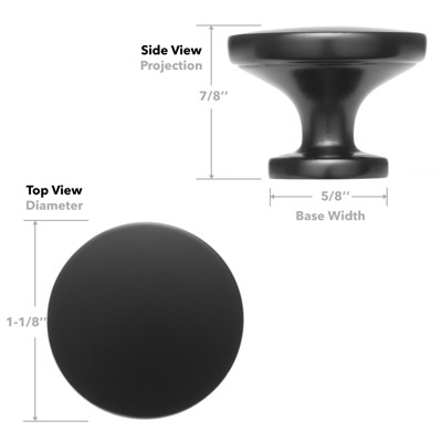 Matte Black Round Cabinet Knobs with Mounting Hardware, 10 Pack