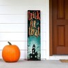 HomeRoots 36" Black Orange And Green Solid Wood Trick or Treat Halloween Porch Sign - 2 of 4