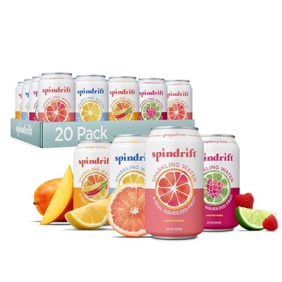 Spindrift Sparkling Water, 4 Flavor Fun Pack - 12 Fl Oz Can (Pack of 20)