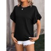 Womens Summer Tops Crewneck Ruffle Short Sleeve Tee Shirts Casual Babydoll Blouses - 2 of 4