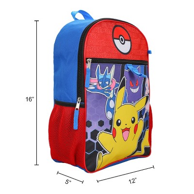 Pokemon 5-Piece Set: 16 Backpack Padded Utility Case Small Utility Case Rubber Keychain and Carabiner - image 4