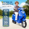 Kids Motorcycle 24V 350W Electric Ride-On, 14MPH Max, Waterproof Design, LED Lights & Rear Brake - Motorbike for Ages 8-14 - 2 of 4