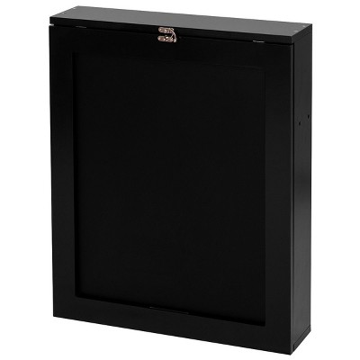 Compact Foldable Wall-Mounted Desk with Chalkboard in Black