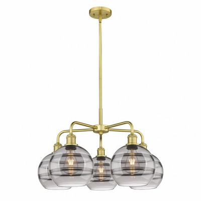 Rochester - 5 Light Stem Hung Chandelier In Industrial Style-15.38 Inches Tall and 26 Inches Wide