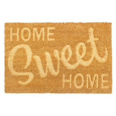 1'4" x 2'4" Tufted Embossed Home Sweet Home Coir Doormat Natural - Raj