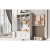 Hall Tree with 3 Hooks , Coat Hanger, Entryway Bench, Storage Bench, 3-in-1 Design, 47.2INCH, for Entrance, Hallway (White) - 2 of 4