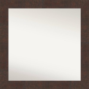 31" x 31" Non-Beveled Wildwood Brown Bathroom Wall Mirror - Amanti Art: Modern Square Vanity, Polystyrene Frame - 1 of 4