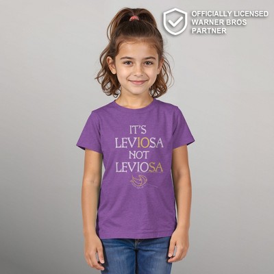 Harry Potter Girl's Harry Potter Hermoine Leviosa Not Leviosa T-Shirt - Purple Berry - Large — фото 2