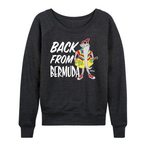 Women's - Disney - Straight Outta Bermuda Lightweight French Terry Wide Neck Long Sleeve Shirt - 1 of 4