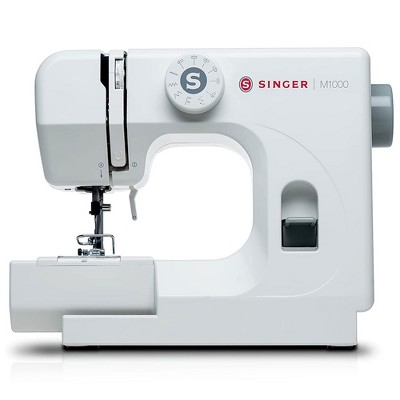 Singer M1000 Portable Lightweight Basic Sewing Machine with 32 Stitch Applications and Accessories for Mending and Basic Garment Repairs, White