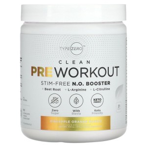 TypeZero Clean Pre Workout, Stim-Free N.O. Booster, Pineapple Orange Mango, 10.9 oz (309 g) - 1 of 2