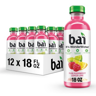 Bai Antioxidant Infused Water, Raspberry Lemon Lime - 18 Fl Oz Bottle (Pack of 12)