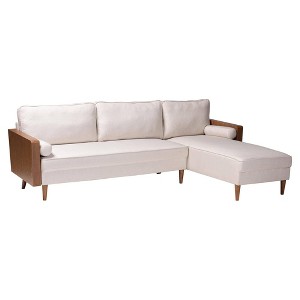 Baxton Studio Harleson Fabric and Wood Right Facing Sectional Sofa - 1 of 4