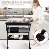 Kinder King Foldable Baby Changing Table w/Wheels, Adjustable Height Diaper Change Table, Mobile Newborn Nursery Organizer, Large Storage Rack - 4 of 4