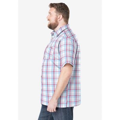 KingSize Short-Sleeve Plaid Sport Shirt