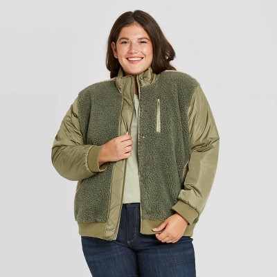 women's plus sherpa jacket