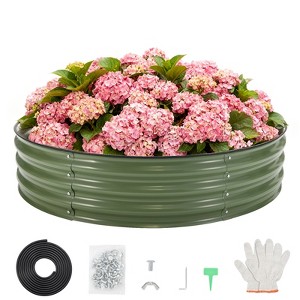 Galvanized raised garden bed kit, oval raised planters with open base, metal planter box, suitable for vegetables, flowers, herbs and fruits. - 1 of 4