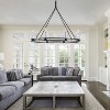 8-Light Black Wagon Wheel Chandelier Farmhouse Industrial Light Fixture for Dining Room or Foyer - 3 of 4