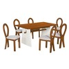 NicBex Dining Table Set for 6 Morden Dining Room Table with Irregular Legs and 6 Stylish Linen Chairs for Kitchen - 4 of 4