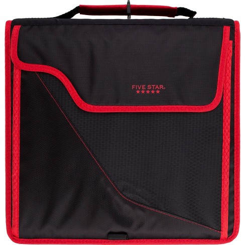 Five Star 850 Sheet 3 Ring Zipper Binder Black Red Target