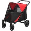 PawHut One-Click Foldable Large Doggy Stroller for Medium Dogs & Large Dogs, Pet Stroller with Storage, Dog Accessories, Dog Walking Stroller - 4 of 4