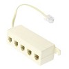 Beige Plastic RJ11 6P4C Male tp 5 Ports Female Telephone Connectors - 3 of 4
