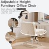QingMoon Cross Legged Office Chair, Adjustable Desk Chair, Swivel Computer Chair, Faux Fur Vanity Chair with Tilt Backrest for Home Office - 3 of 4