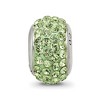 Black Bow Jewelry Sterling Silver with Light Green Crystals August Birthstone Bead Charm - 3 of 4