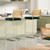 AZL1 Life Concept Dining Sets Set of 2 Upholstered Velvet Barstools with Rattan Back Stools Armless Bar for Kitchen Island, Green, 18.9"*17.7"*42.5" - 2 of 4