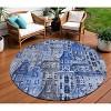Navy Blue And Sky Blue Village Houses Washable Indoor Outdoor Area Rug - 2 of 4
