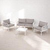 5-Piece Outdoor Plastic Sofa Set with Cushions and Coffee Table – Modular Sectional Furniture for Patio, Garden, or Balcony - 3 of 4