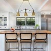 BAOURE 3-Light Kitchen Island Lighting, 31.3" Gold Farmhouse Chandelier with flared Shades, Adjustable Height Dining Room Light Fixture Over Table Bar - 4 of 4