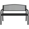 vidaXL Black Steel Outdoor Garden Bench - Comfortable Patio Seating with Armrests, Backrest & Powder-Coated Finish, Ideal for Backyard/Patio - 4 of 4
