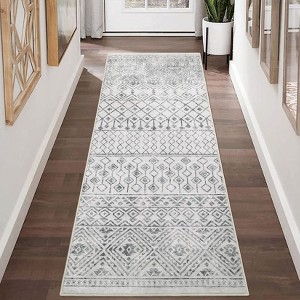 Boho Moroccan Area Rug  Machine Washable Non Slip Bedroom Rug Non Shedding Throw Soft Indoor Carpet - 1 of 4