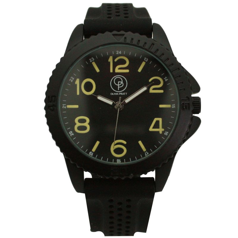 Olivia Pratt Silicone Solid Colors Sporty Everyday Men Watch, 1 of 5