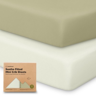 KeaBabies Mini Crib Sheets for Baby Girls, Boys, 2-Pack Soothe Pack and Play Sheets Fitted, Organic Pack N Play Mattress Sheet