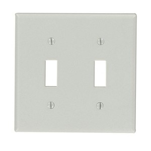 Leviton Gray 2 gang Thermoset Plastic Toggle Wall Plate 1 pk - 1 of 1