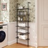 Tangkula 2 PCS 6-tier Ladder Shelf 72 Inches Industrial Wall Mounted Bookshelf - 3 of 4
