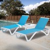 Kozyard Alan Adjustable Patio Chaise Lounge Chair, 2 Pack with Table – Full Flat Reclining Aluminum Frame with Durable Resin Legs - 2 of 4